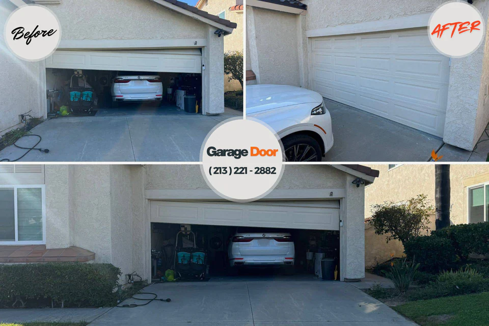Before and after: garage door repair Keeseville, NY